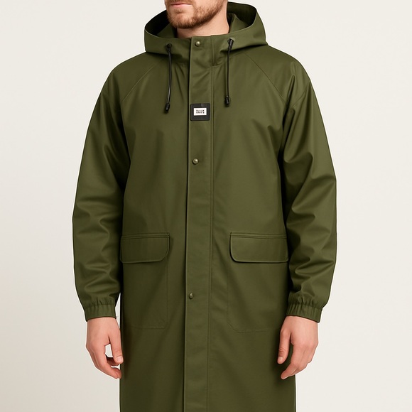 Helly Hansen Men's Olive Green Raincoat - Picture 1 of 5
